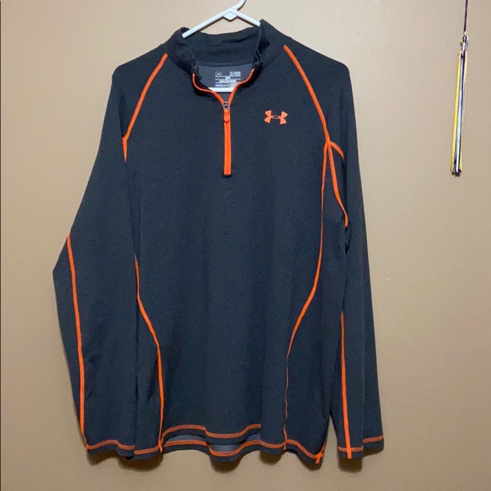 Under Armour Black Quarter-Zip Sweater with Orange Trim